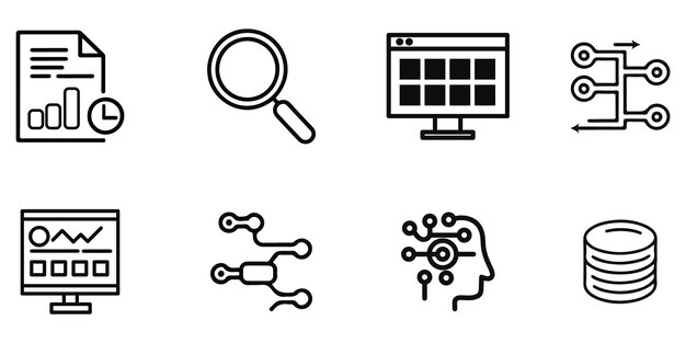 Iconos de análisis de datos