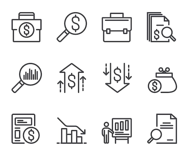 Iconos de análisis financiero