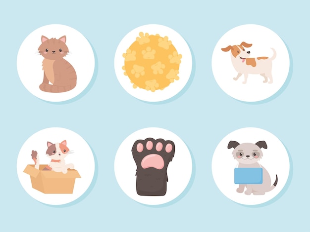 Iconos de animales de adopción