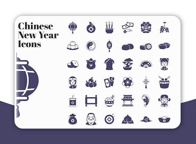 Vector iconos de año nuevo chino