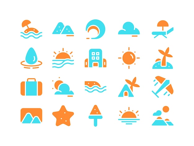 Iconos archivados estilo TwoTone Colección de iconos de vacaciones y vacaciones perfecto para sitios web de verano Páginas de aterrizaje Aplicaciones móviles y presentaciones adecuadas para interfaz de usuario o experiencia de usuario UI UX