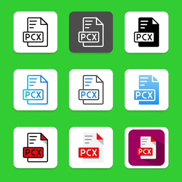 Iconos de archivo de datos setx documento tipo de archivo formato de colección de símbolos diseño