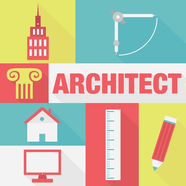 Vector iconos del arquitecto vectorial