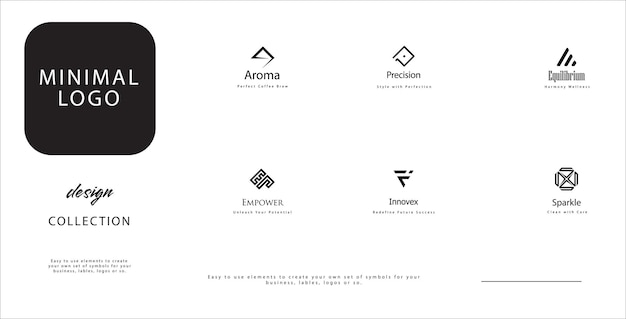 Iconos de arte de línea creativa Logotipos modernos y de moda para web y negocios