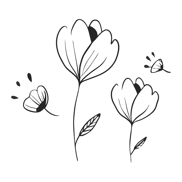 Iconos de arte vectorial de flores gratuitos Ilustración gráfica