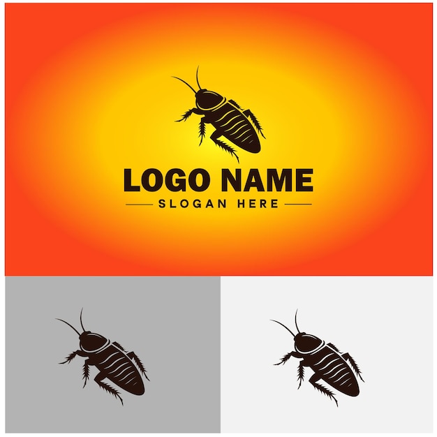 Iconos de arte vectorial del logotipo de cucaracha para el modelo de logotipo de la marca de la empresa