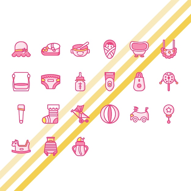 Iconos de artículos para bebés