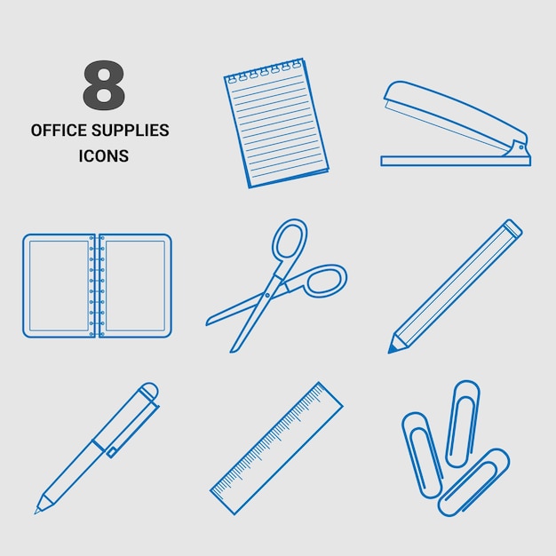 Iconos de artículos de oficina