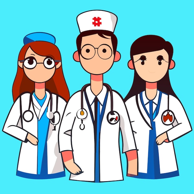 Vector iconos de atención médica con personajes de enfermeras