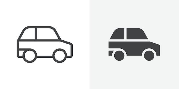 Iconos de automóviles Signo vectorial de contorno
