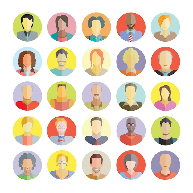 Vector iconos de avatar de personas y usuarios