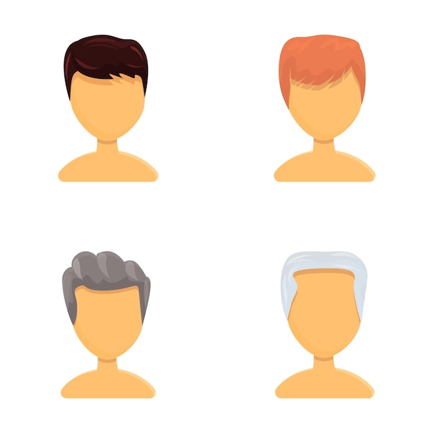 Iconos de avatares establecidos en el vector de dibujos animados Diferente perfil masculino y femenino