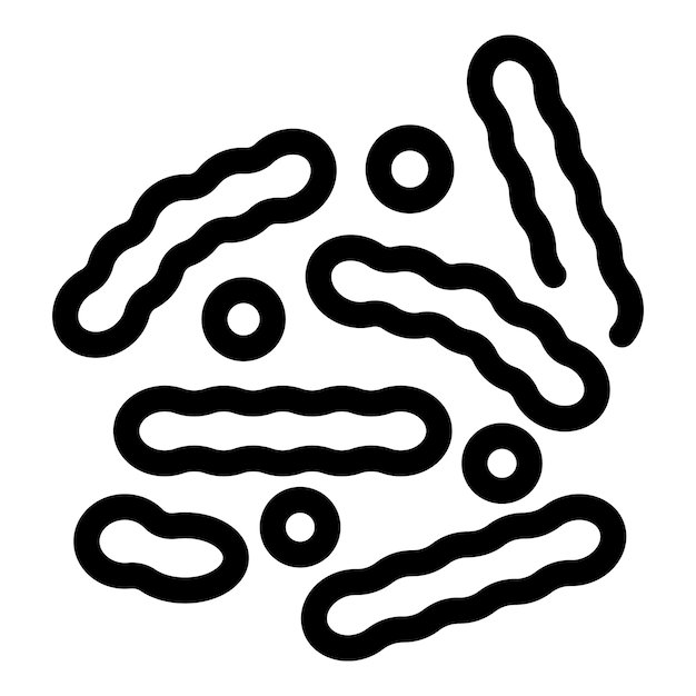 Iconos de bacterias y virus de estilo sencillo