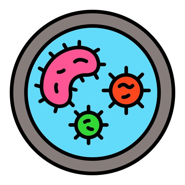 Vector iconos de las bacterias