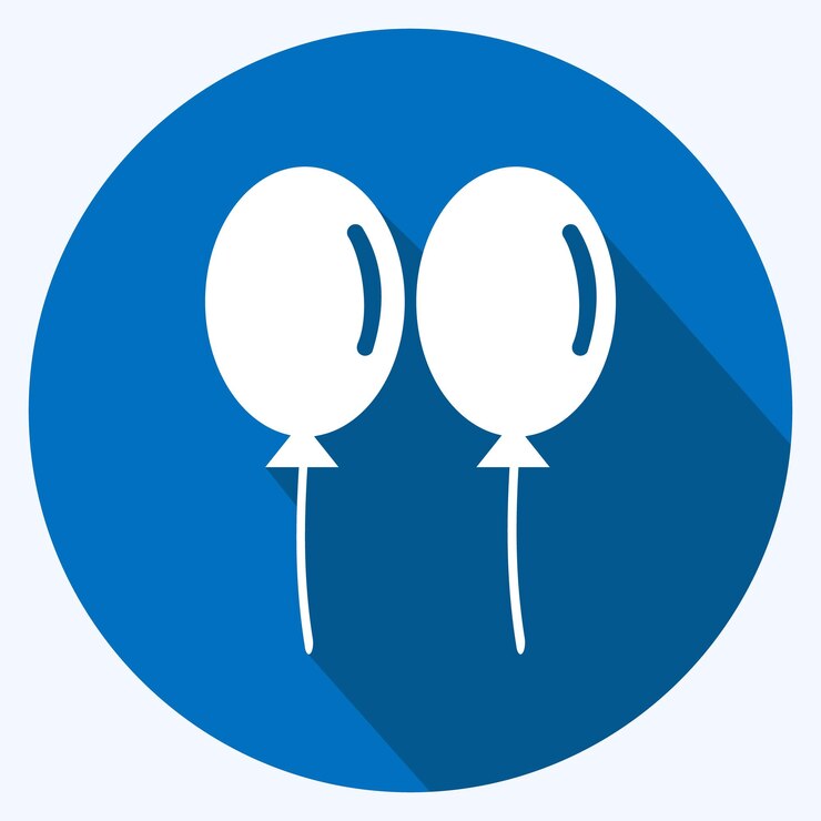 Vector iconos balones adecuados para símbolo de boda estilo de sombra larga diseño simple editable