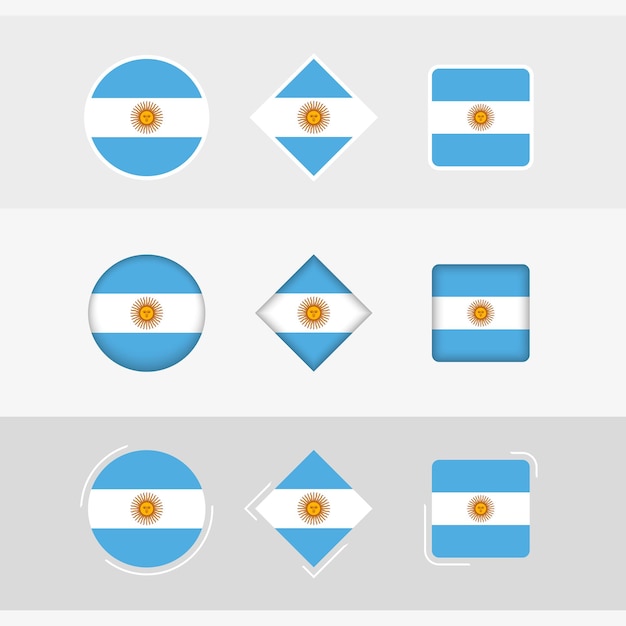Los iconos de la bandera de Argentina establecen la bandera vectorial de Argentina