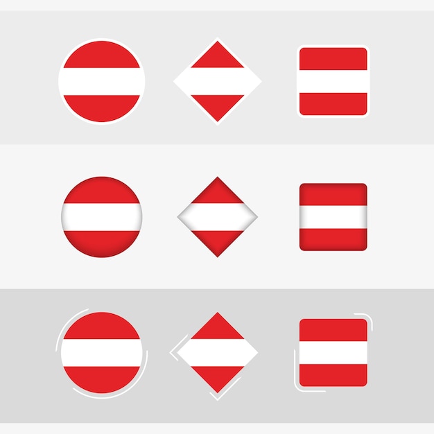 Los iconos de la bandera de Austria establecen la bandera vectorial de Austria