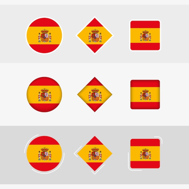 Los iconos de la bandera de España establecen la bandera vectorial de España