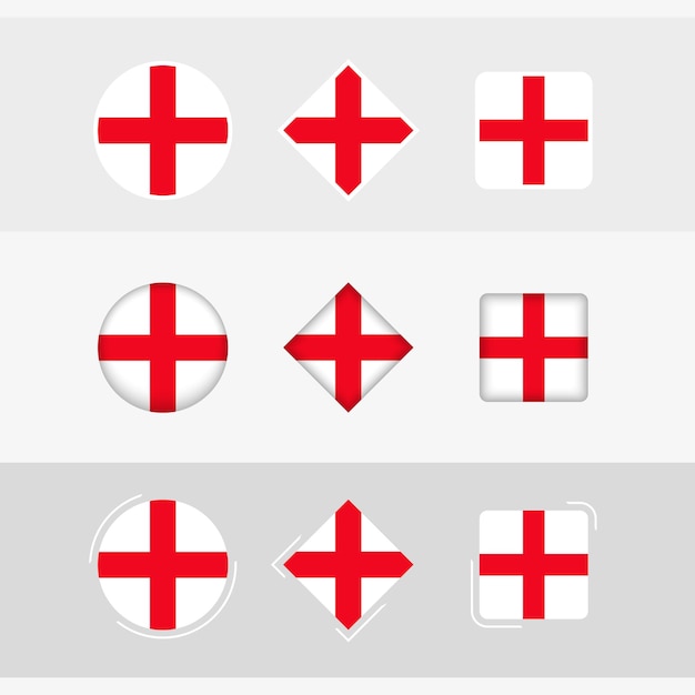 Los iconos de la bandera de Inglaterra establecen la bandera vectorial de Inglaterra