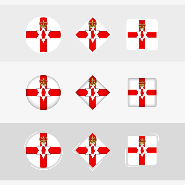Los iconos de la bandera de Irlanda del Norte establecen el vector de la bandera de Irlanda del Norte