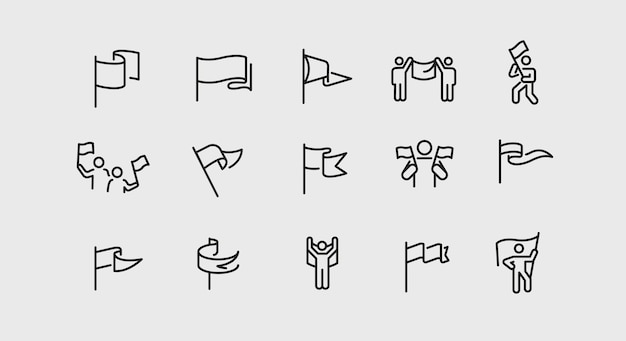 Iconos de las banderas establecidos