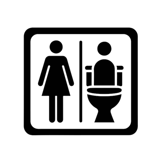 Iconos de baños para chicas y chicos, hombres y mujeres, icono de baños, iconos de inodoros, signos de símbolos, vectores.