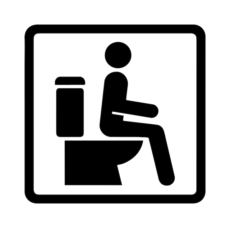 Vector iconos de baños para niñas y niños, hombres y mujeres, icono de baños, ícono de inodoro, signo de silueta, vector.
