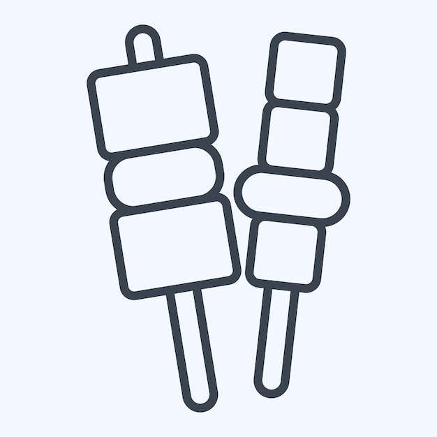 Iconos de barbacoa relacionados con el estilo de línea de símbolos de desayuno diseño simple editable