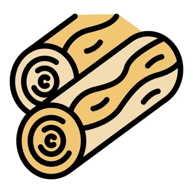 Iconos de barras de madera Contorno de barlas de madera Iconos vectoriales de color plano aislado