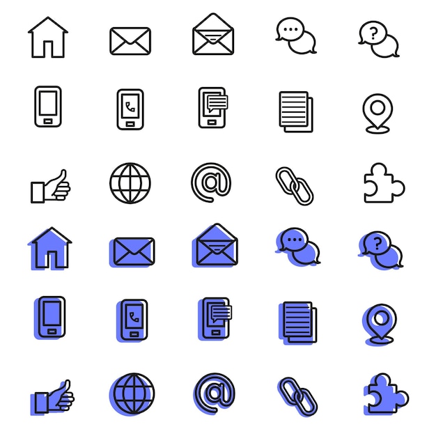 Vector iconos básicos del paquete