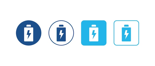 Iconos de la batería de gradiente azul