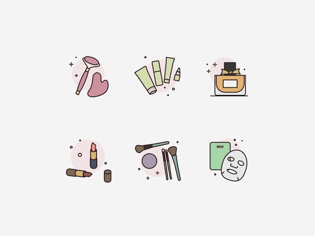 Vector iconos de belleza en gráficos vectoriales