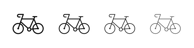 Iconos de bicicletas de carretera Conjunto de símbolos de señales