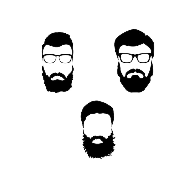 Iconos bigote Monocromo