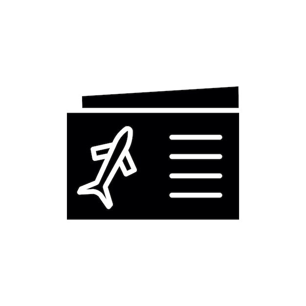 Iconos de billetes de avión Conjunto de vuelos Símbolo vectorial de viajes en un estilo de viaje lleno y delineado en negro Signo de espera