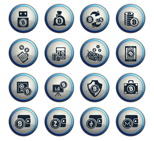 Iconos de Bitcoin y criptomonedas para sus proyectos de diseño