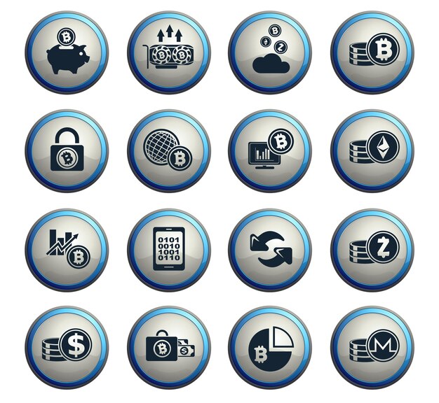 Iconos de Bitcoin y criptomonedas para sus proyectos de diseño