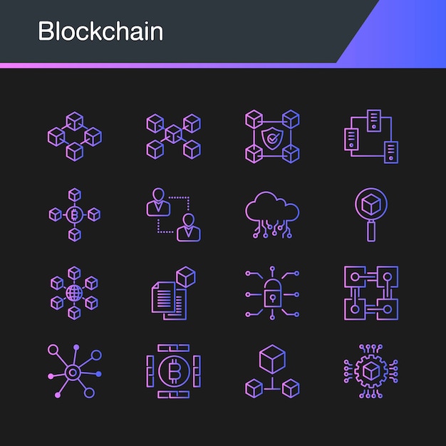 Iconos de Blockchain