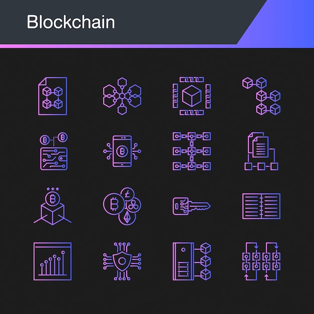 Iconos de Blockchain