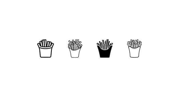 Iconos de bocadillos salados papas fritas gráficos vectoriales