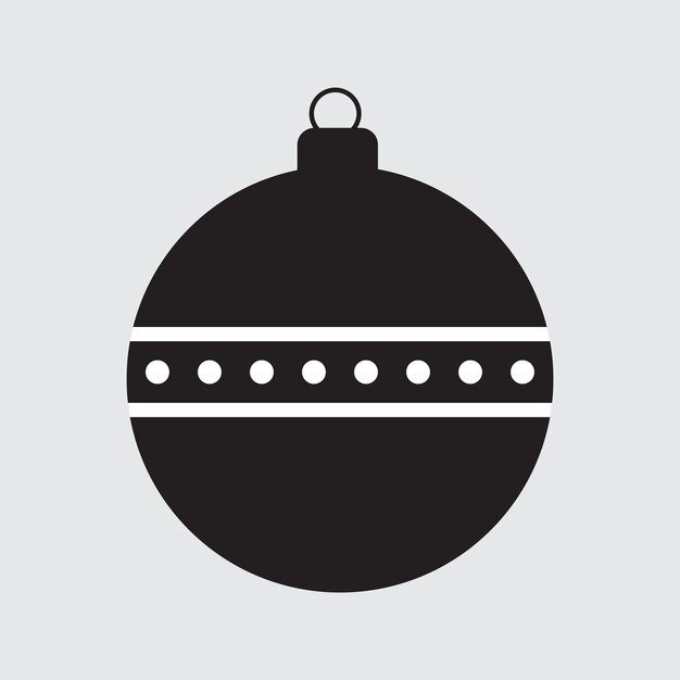 Iconos de bolas de Navidad Arte de línea Vector plano Iconos lineales de bolas negras de Navidad