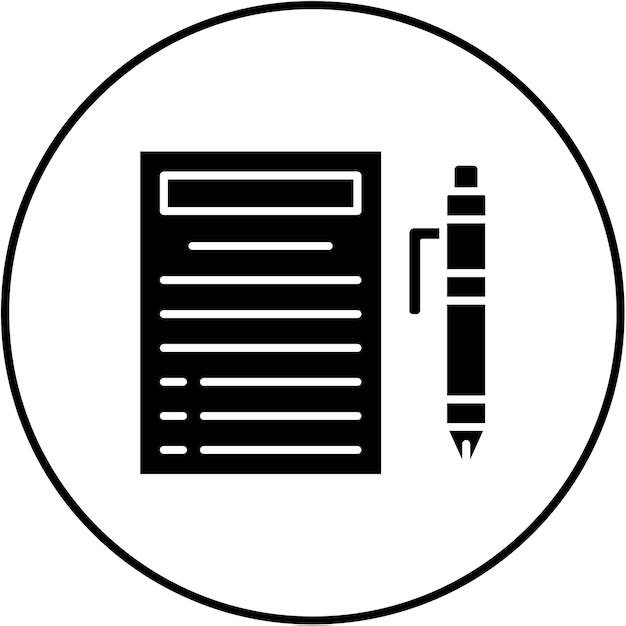 Iconos de bolígrafo y papel