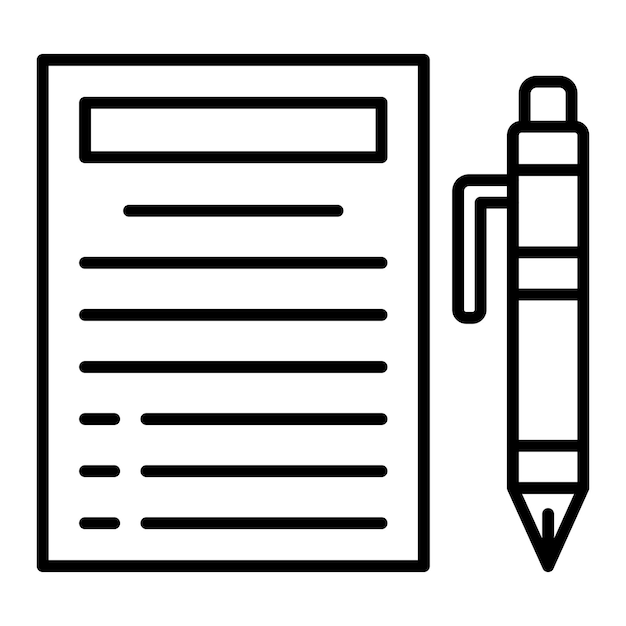 Iconos de bolígrafo y papel