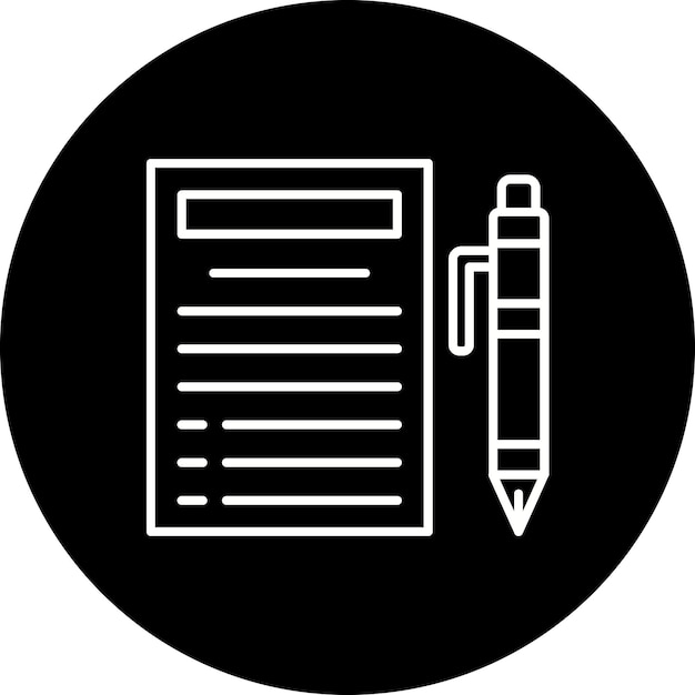 Iconos de bolígrafo y papel