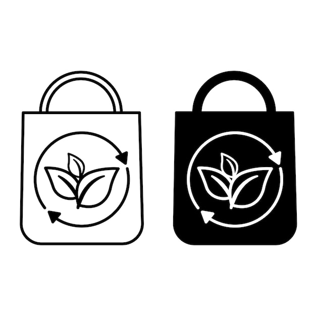 Iconos de bolsas reutilizables