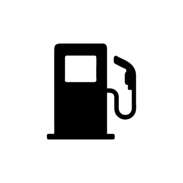 Iconos de las bombas de gasolina Símbolos de las estaciones de combustible vectoriales en blanco y negro