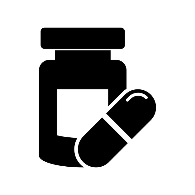 Iconos de botellas y píldoras médicas