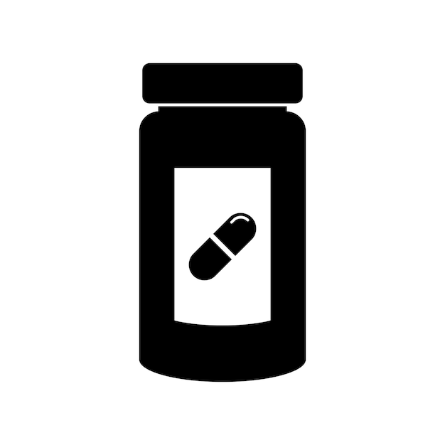 Iconos de botellas y píldoras médicas