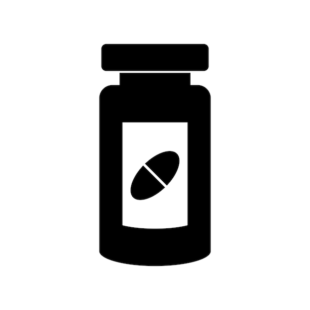 Iconos de botellas y píldoras médicas