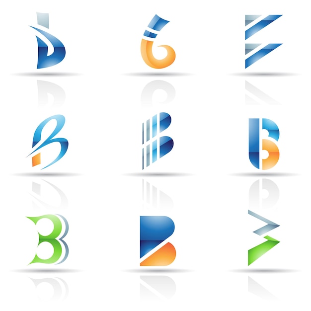 Iconos brillantes abstractos basados en la letra B